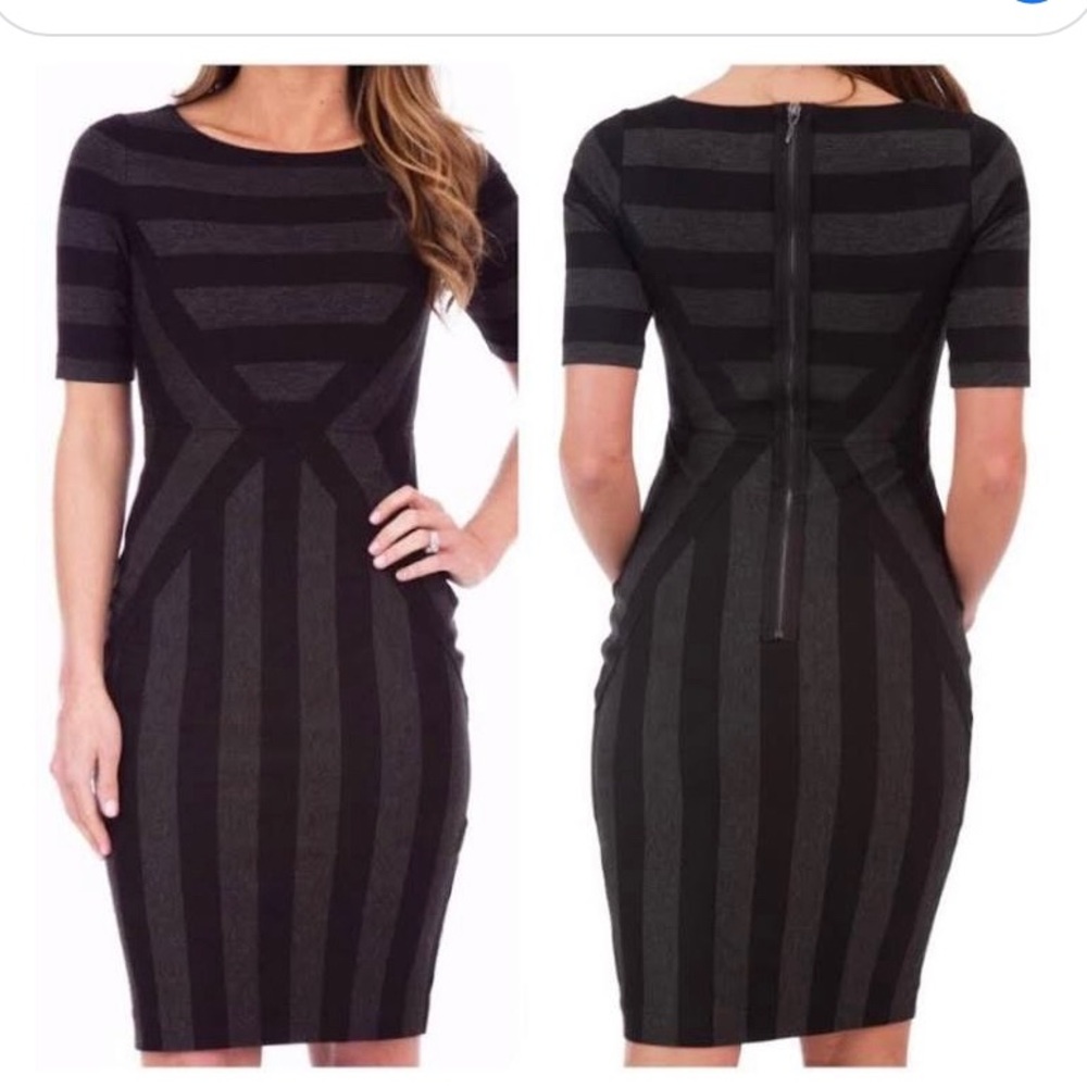 Maeve (Anthropologie) Black Gray Pencil Dress